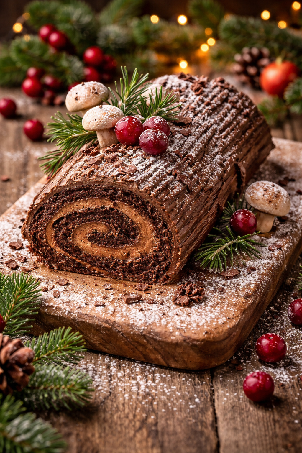 Tronco de Natal de Chocolate